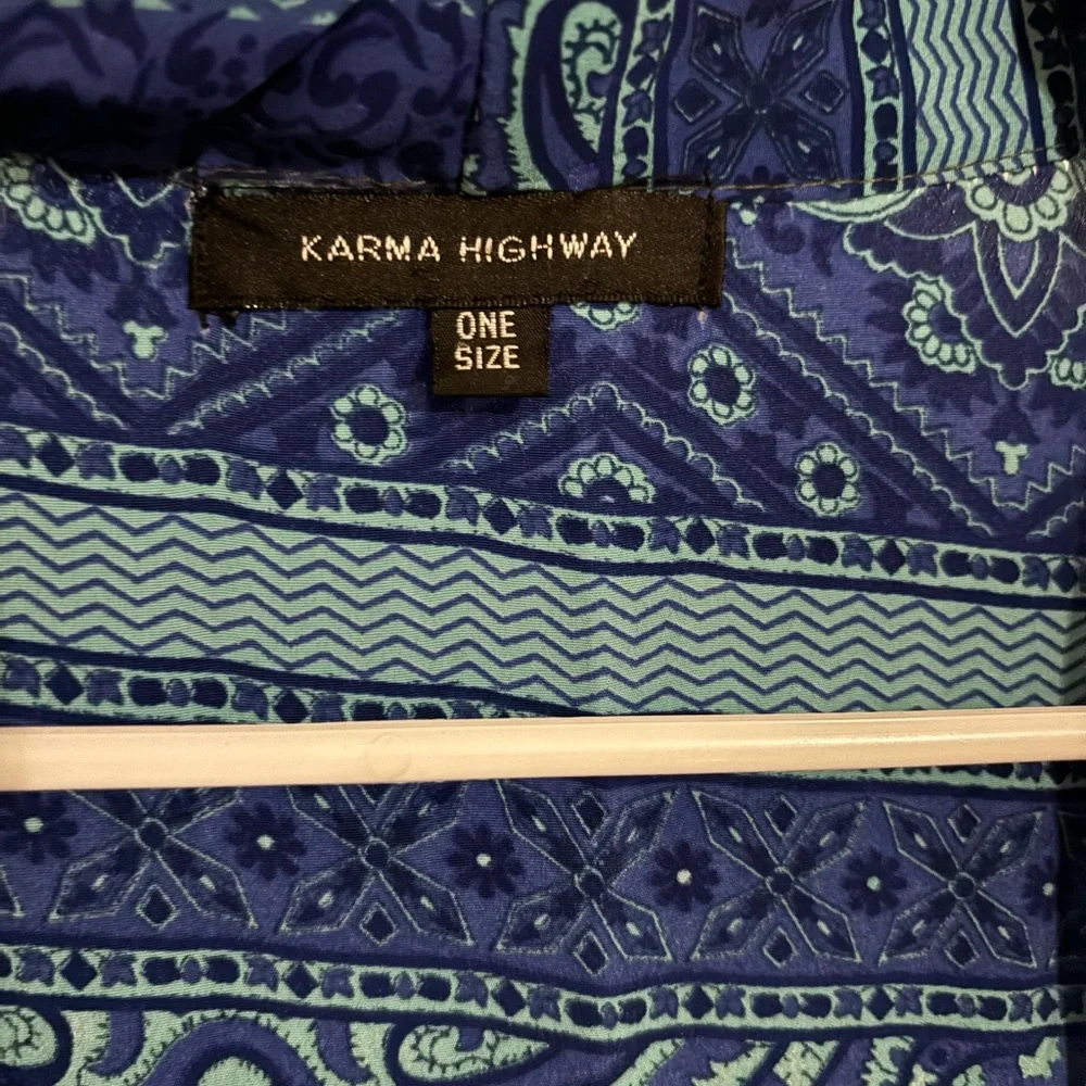 Blue Patterned Women's Cardigan - Picture 2 of 2